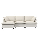 Sectional Sofa With Ottoman Cloud Couch Set With Throw Pillows, Free Combination