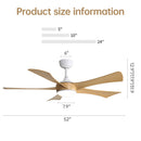 Modern Ceiling Fan With 22W LED Light And Remote Control 5 ABS Blades For Living Room