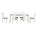 Dining Table Set Retro Style With Extendable Table And Upholstered Chairs
