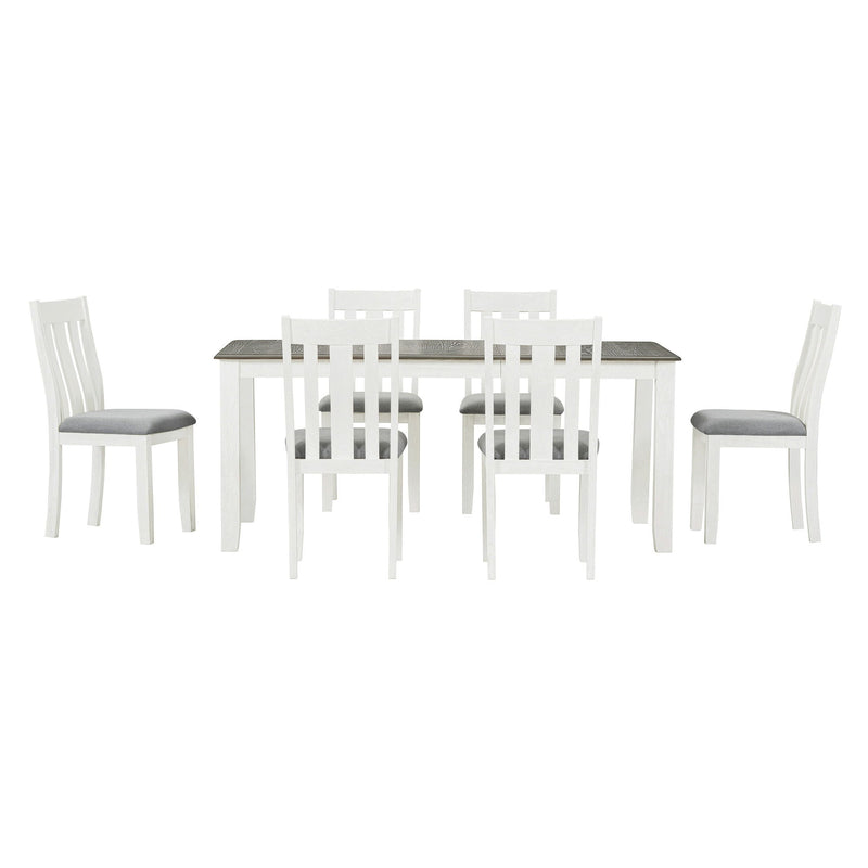 Dining Table Set Retro Style With Extendable Table And Upholstered Chairs