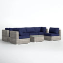 Seating Set With Cushions Handcrafted Wicker Design