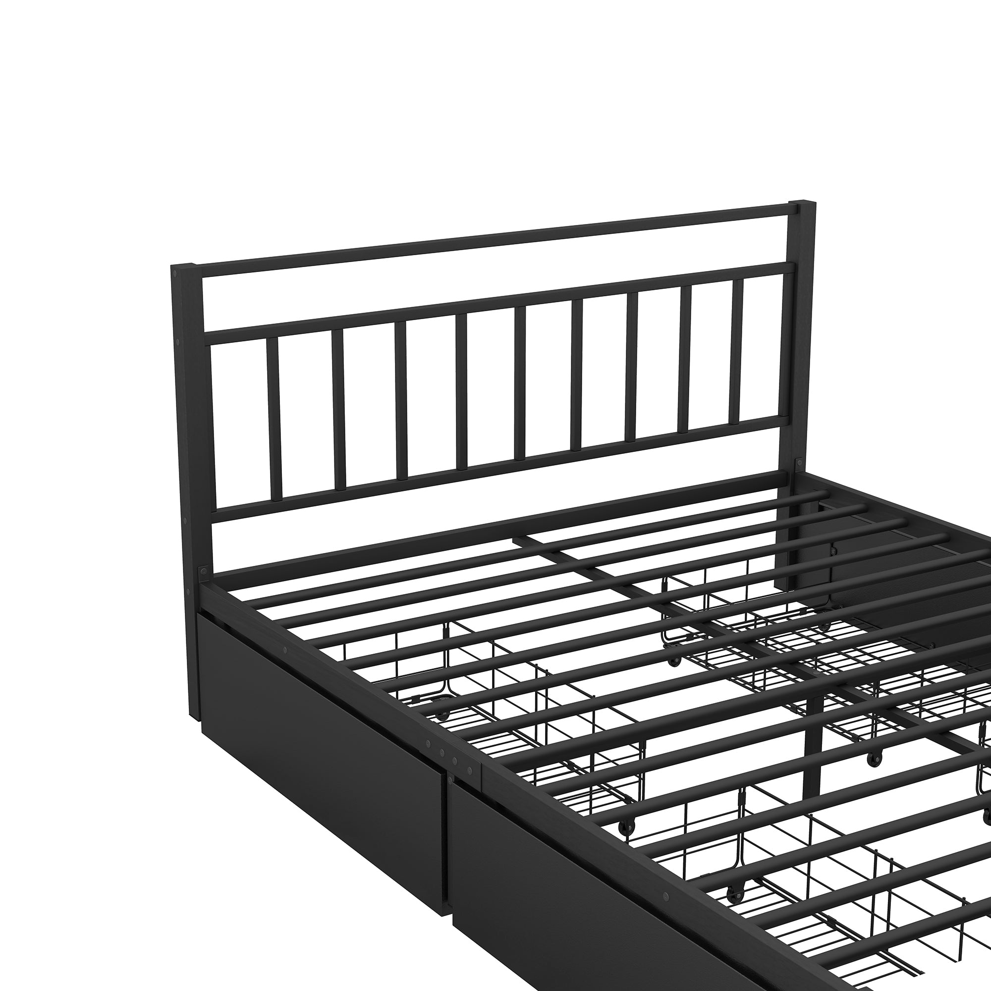 Queen Size Storage Platform Bed with 4 Drawers, Black - Atlantic Fine Furniture Melbourne FL