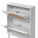 2 Door Shoe Rack, Rattan, Double Layer, Suitable For Living Room, Hallway - White