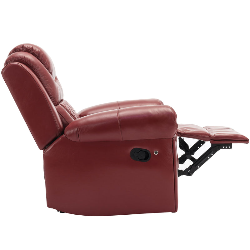 3 Pieces Recliner Sofa Sets Home Theater Seating Manual Recliner Chair With Center Console And LED Light Strip For Living Room