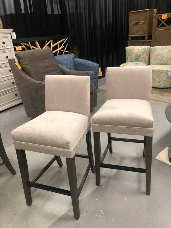 Custom Low Back Upholstered Counter Height Stool (ONE)