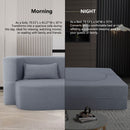 2 In 1 Convertible Full Size Folding Loveseat Couch With Soft Teddy Fabric