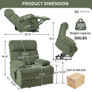 Oversized Power Lift Recliner Chai With Remote Control, Side Pocket, Spacious Seat