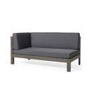 Aura - 2 Piece Outdoor Set With X Back Left Bench And Corner - Dark Gray