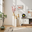 Floor Metal Vases Decorated White Metal Vases (Set of 3) Gorgeous Home Decoration Large Glazed Metal Vases - White