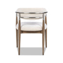 Artemis - Mixed Material Upholstered Dining Arm Chair - Warm White