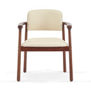 Dining Room Chairs, Ideal For Home & Kitchen (Set of 2) - Beige / Dark Walnut