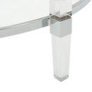 Tempered Glass Round Coffee Table With Four Legs - Clear