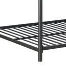 Triple Bunk Bed, Full Size With Sturdy Metal Frame And Safe Stairs - Black