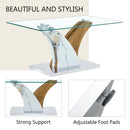 Artistic Rectangular Coffee Table With Tempered Glass Countertop