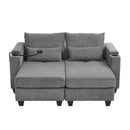 Convertible Chaise Lounge Sofa Chair With USB Ports, Cup Holders, Phone Holder And Storage