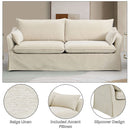 Shane - Sofa With 2 Pillows - Beige Linen
