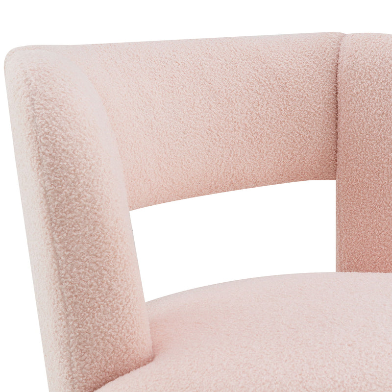 Swivel Comfy Round Barrel Chair With Soft Teddy Fabric For Living Room