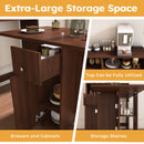 Multifunctional Folding Dining Table With Wall-Mounted Sideboard & Storage