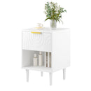 Nightstand With 1 Drawer And Open Shelf - White
