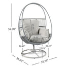 Reno - Outdoor Wicker Swivel Lounge Chair - Light Gray