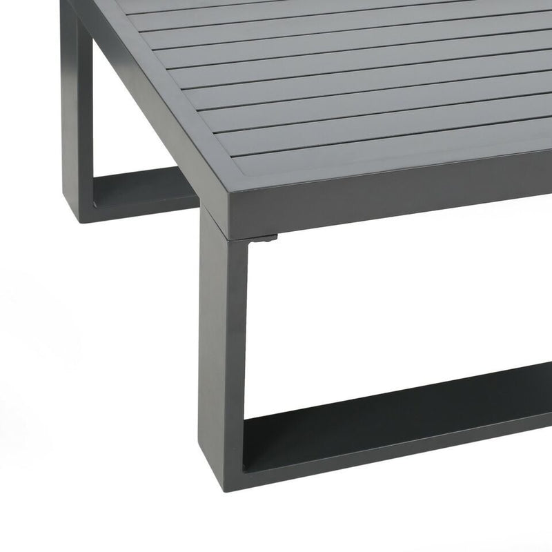 Dursley - Outdoor Aluminum V Shape Sofa Sectional - Beige / Gray