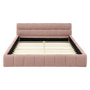 Modern Platform Bed Frame With Thick Chenille Fabric