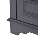 Bathroom Vanity With Ceramic Sink Combo, Modern Freestanding Storage Cabinet With Silver Handles