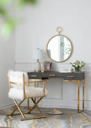 Circle Wall Mirror With Iron Frame, Accent Mirror For Living Room