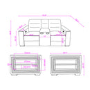 Yamein - Power Reclining Loveseat With Bookcase Arms And LED Lights - Charcoal