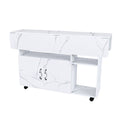 Multi Functional Folding Table With Storage Shelves And Wheels