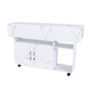 Multi Functional Folding Table With Storage Shelves And Wheels
