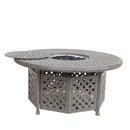 Cast Aluminum Propane Gas Firepit Table, Chat Height - Gray