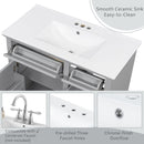 36" Bathroom Vanity With Sink, 2 Tip Out Drawers, Soft Close Hinges