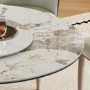 Modern Round Dining Table With 360° Rotating Lazy Susan Scratch & Chairs