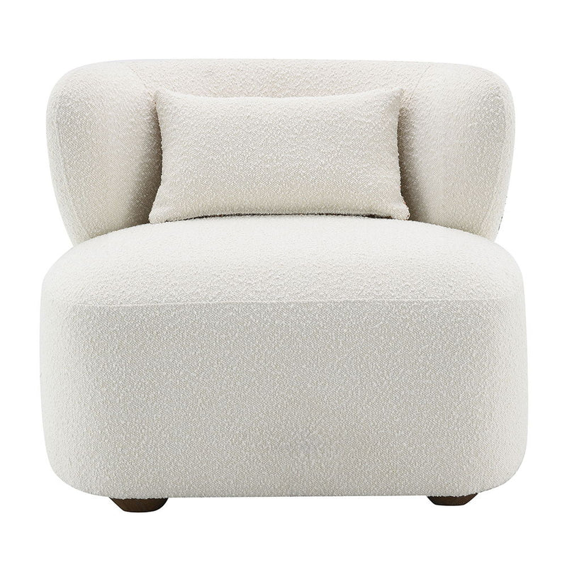 Darius - Accent Chair With Pillow - Beige Boucle