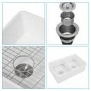 Double Bowl Sink Workstation 33" With Built In Work Surface And Accessories - White