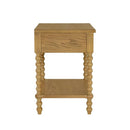 Traditional Durable Nightstand Table With Drawer And Shelf