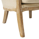 Crenshaw - Wing Arm Chair With Oak Frame And High Back - Beige