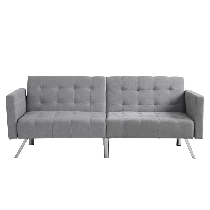 Sofa Bed Convertible Folding Light Grey Lounge Couch Loveseat Sleeper Sofa  Armrests Living Room Bedroom Apartment Reading Room