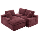Cloud Sectional Sofa With Double Layer Cushion And Side Pockets, Free-Combined