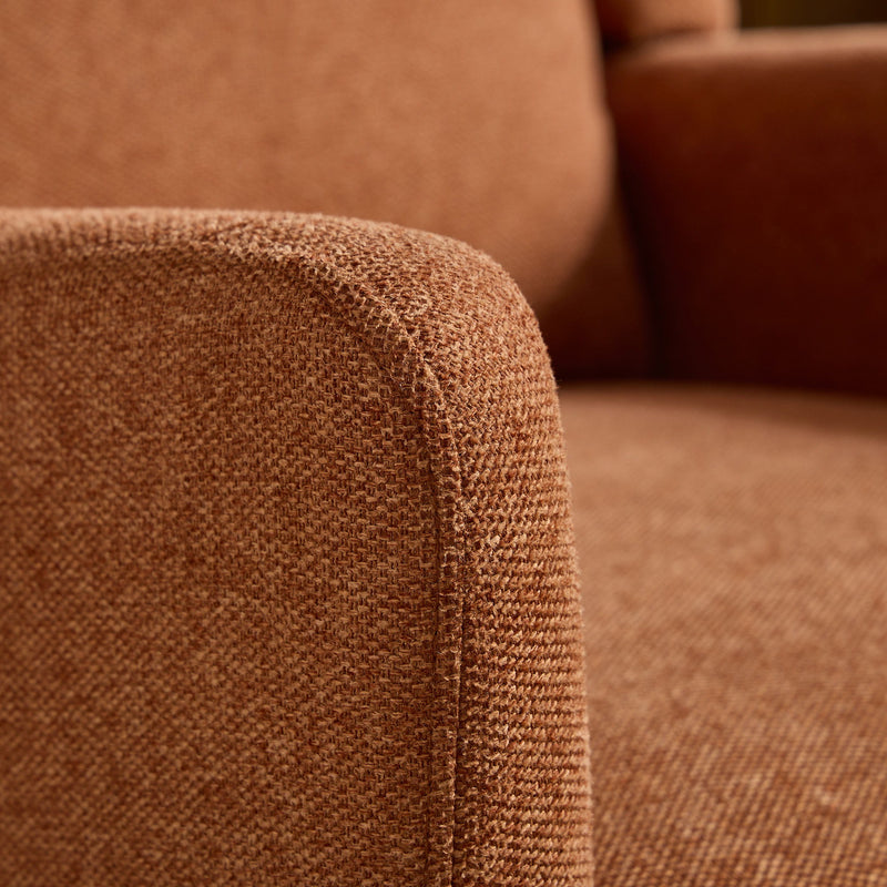 Wide Modern Accent Chair With Wood Legs For Living Room