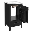 Bathroom Vanity With Ceramic Sink, Soft Close Drawers, Door Organizer, Divider Drawer, Adjustable Foot Pads