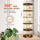 5 Tier 360 Rotating Bookshelf, Display Round Floor Standing Swivel Bookcase For Bedroom - Golden