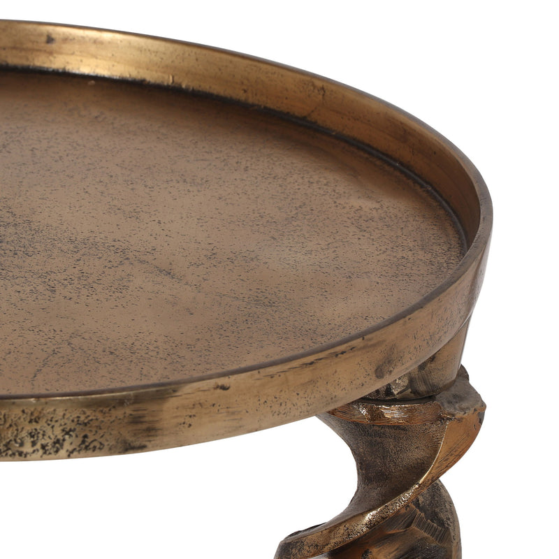 Bohemian Industrial Drill Table L - Antique Brass