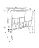 Accent Table Magazine Narrow Clear Tempered Glass - Brown