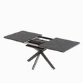 Extendable Dining Table Set With Curved Backrest Upholstered Chairs