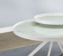 Briggs - Round Marble Printed Glass Top Coffee Table