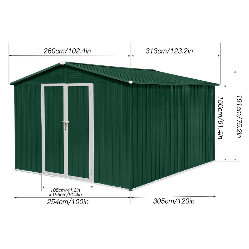 10' x 8' Garden Sheds Outdoor Storage Sheds