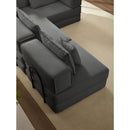 Modular L Shaped Floor Living Room Sofa Set With 6 Pillows