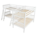 L-Shaped Bunk Bed with Ladder,Twin Size-Gray(OLD SKU :LP000020AAK)